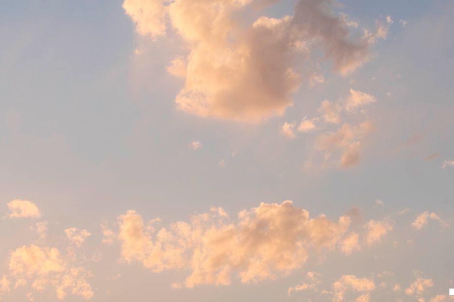 blue sky with cream clouds